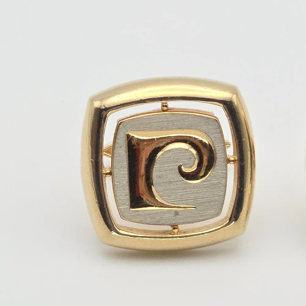 Vintage PIERRE CARDIN Logo Cufflinks Gold & Silver Tones Classy FREE $HIPPING!!